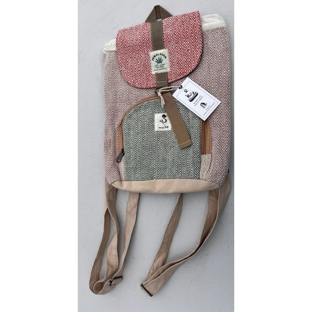 Hemp Multi-Stripe Small Backpack